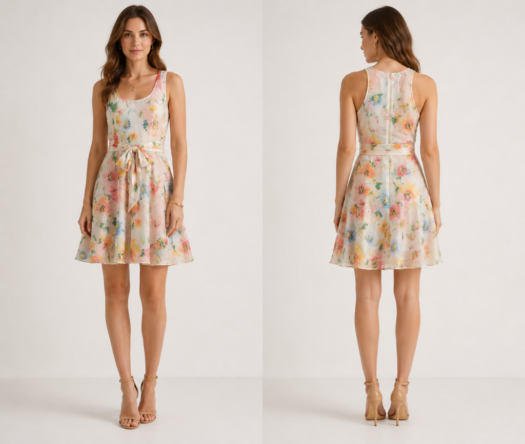 Zimmermann Robe Été Fleurie avec Ceinture à Nouer