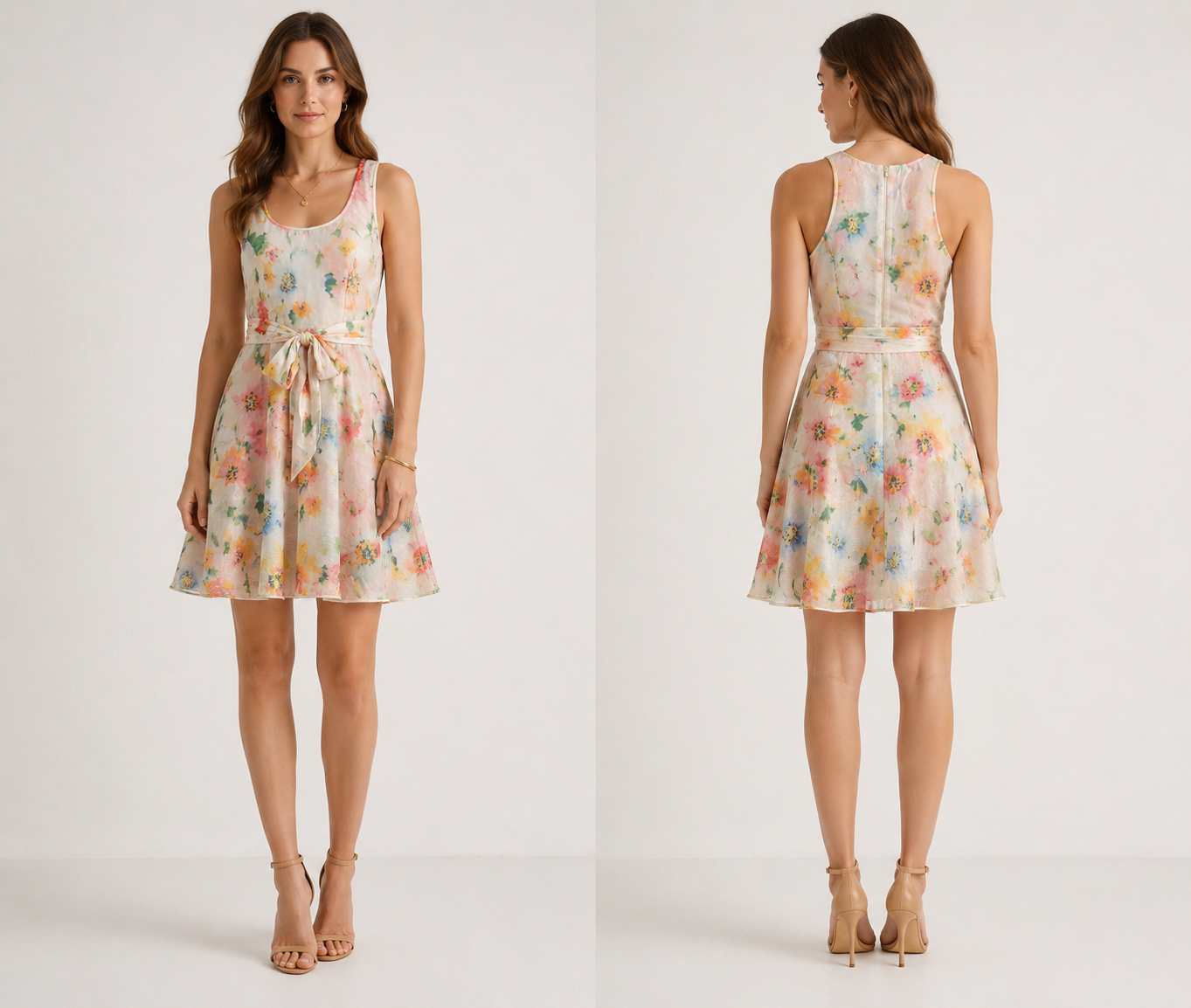 Zimmermann Robe Été Fleurie avec Ceinture à Nouer