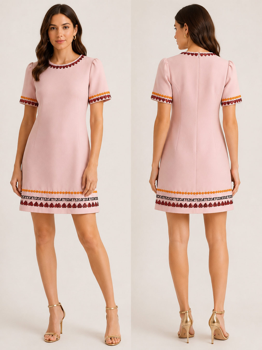 Valentino Robe Chic à Ornements Pailletés