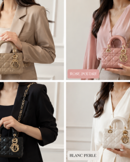 Sac Lady Dior Mini Matelassé Cuir Premium – Beige | Rose | Noir | Blanc