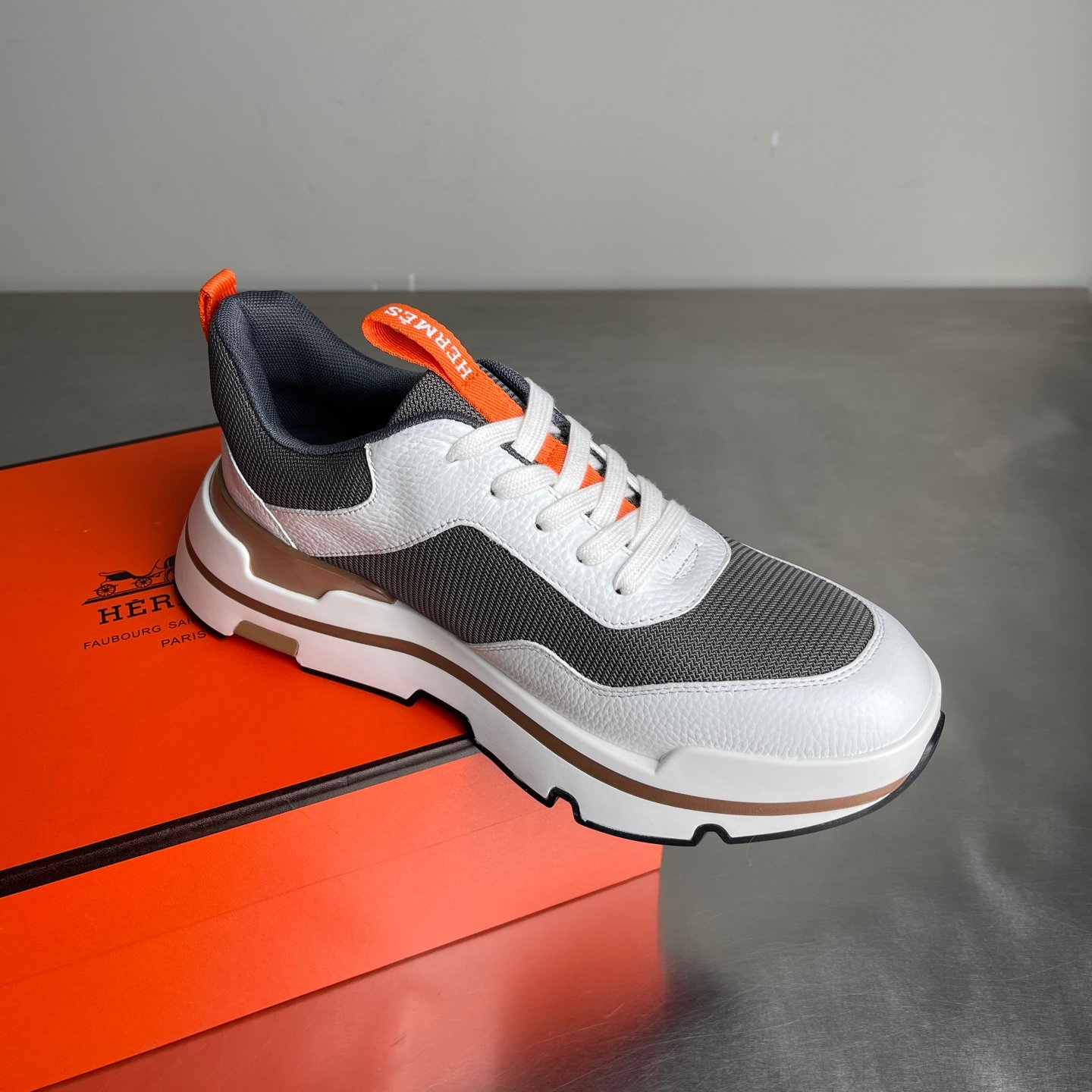 Hermès Bouncing Sneakers Blanc Gris