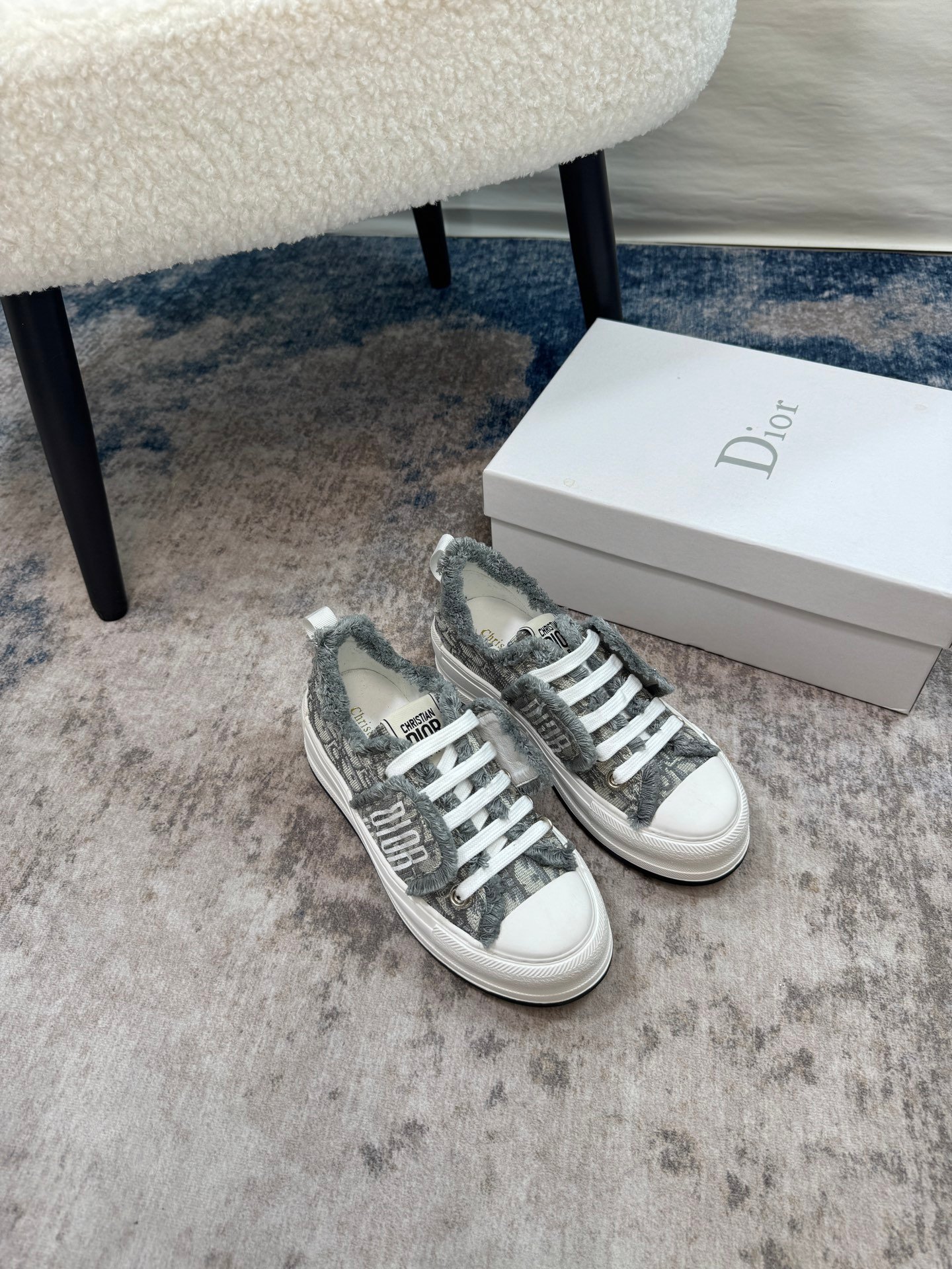 Dior Baskets Walk’n’Dior Platform en maille grise