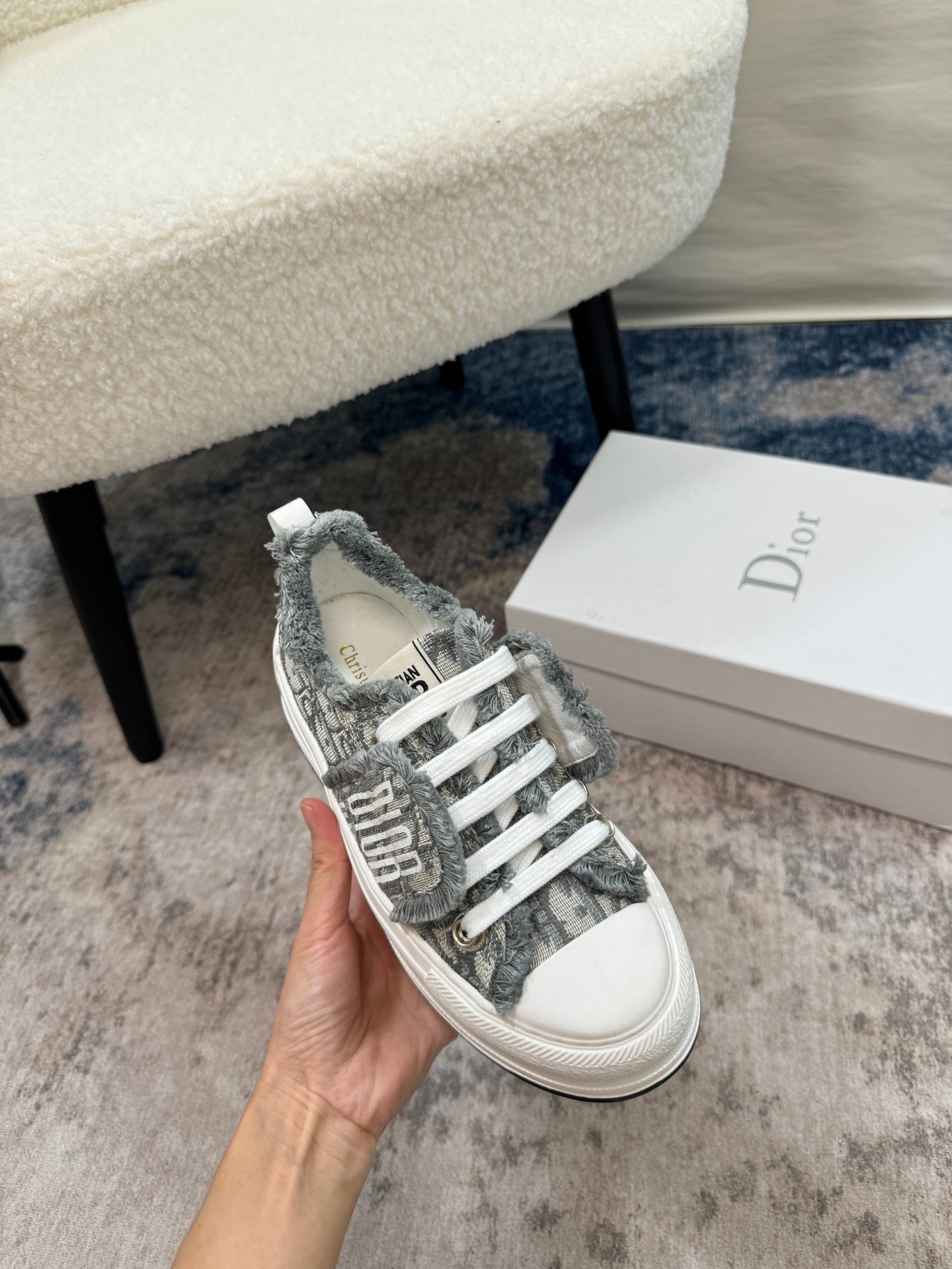 Dior Baskets Walk’n’Dior Platform en maille grise