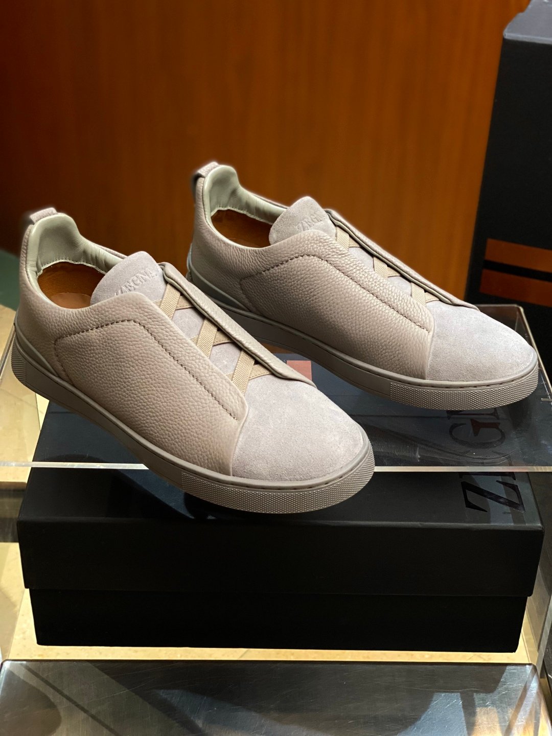 Zegna Baskets Zegna Triple Stitch daim homme