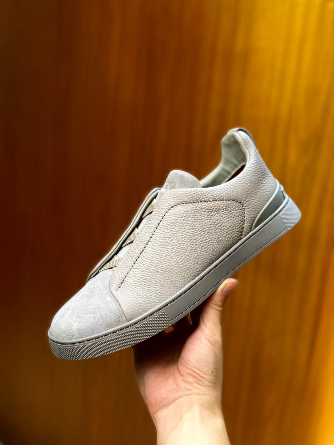 Zegna Baskets Zegna Triple Stitch daim homme