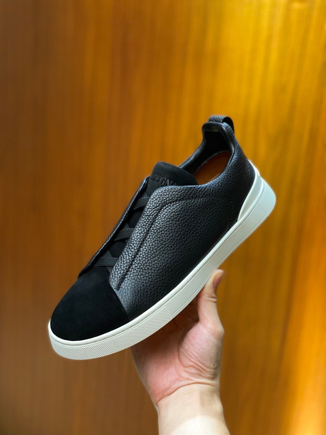 Zegna Baskets Zegna Triple Stitch daim homme