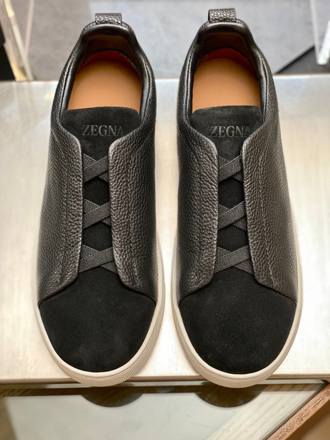 Zegna Baskets Zegna Triple Stitch daim homme