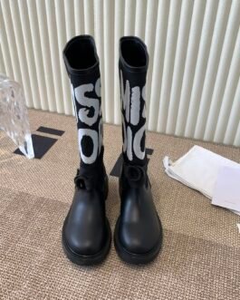 Dior Bottes D-Major Miss Dior Graffiti noires