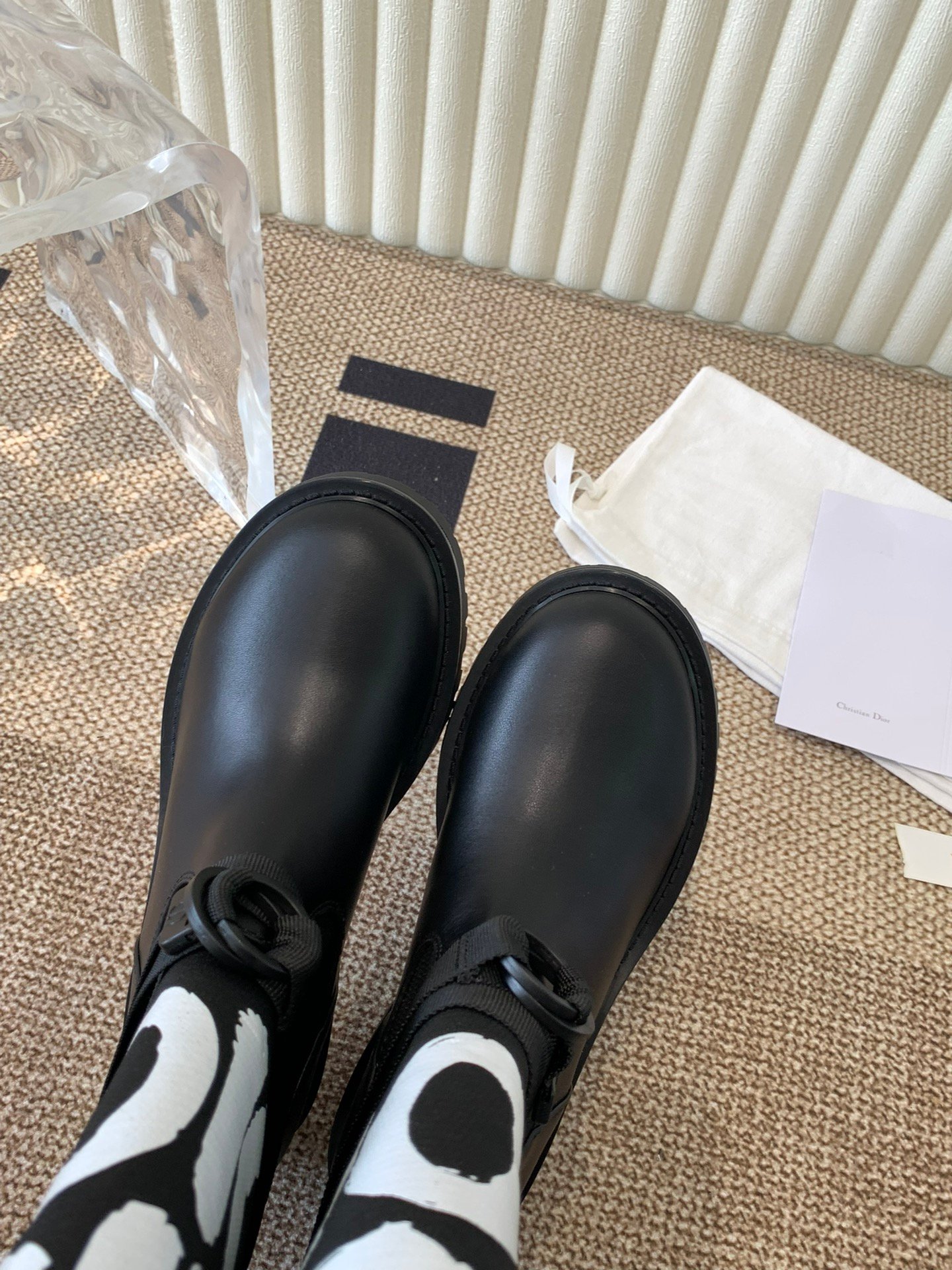 Dior Bottes D-Major Miss Dior Graffiti noires