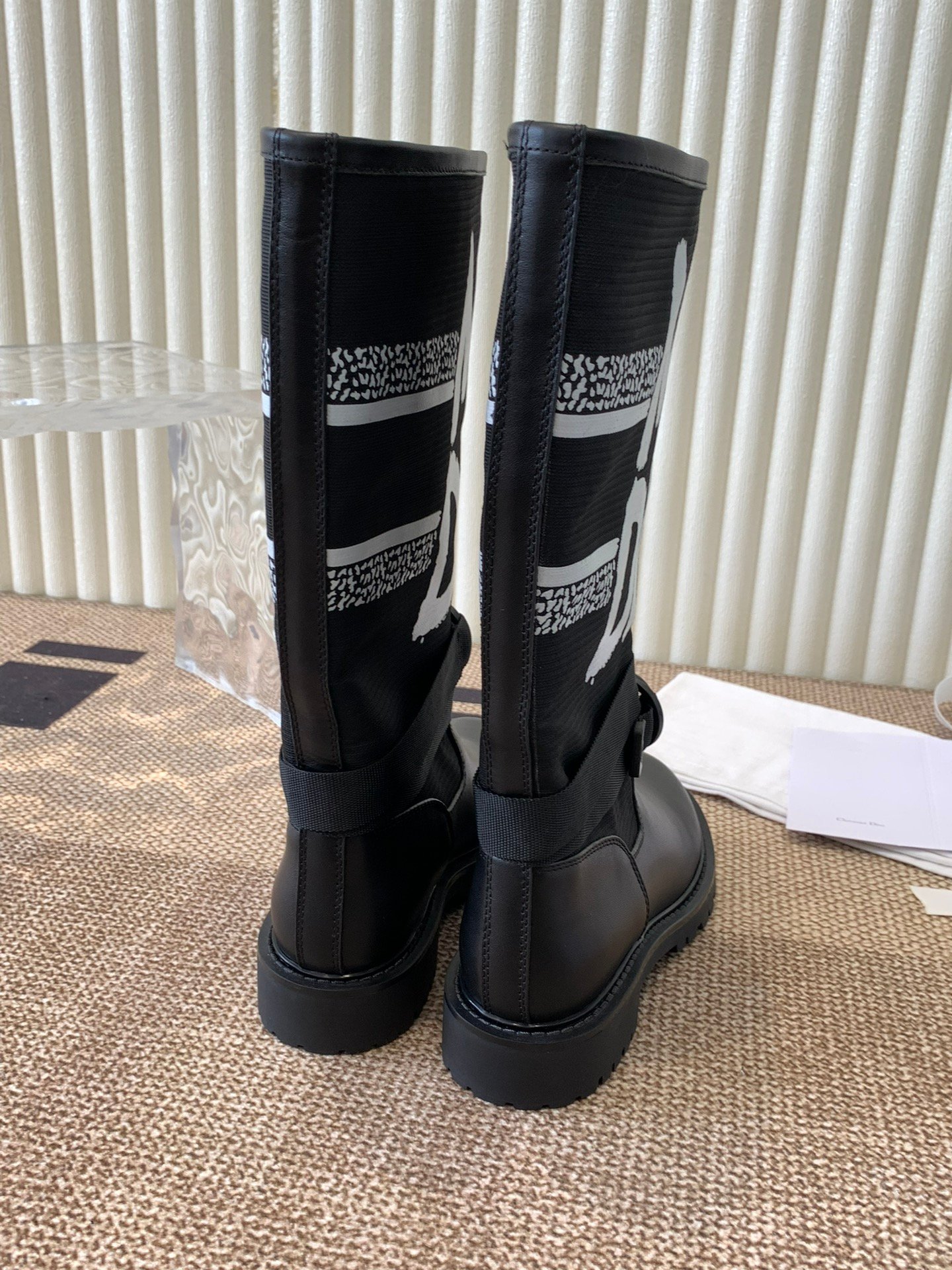 Dior Bottes D-Major Miss Dior Graffiti noires