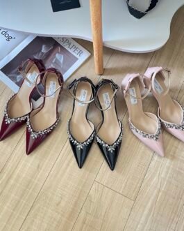 René Caovilla Escarpins René Caovilla Slingback en satin à cristaux