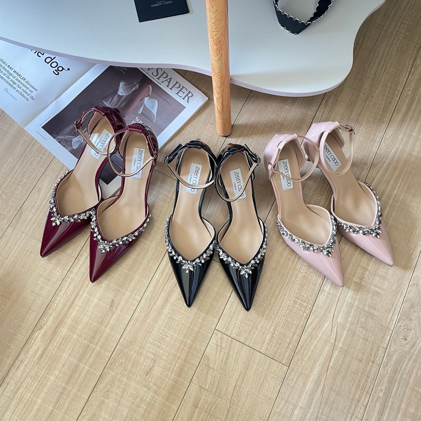 René Caovilla Escarpins René Caovilla Slingback en satin à cristaux