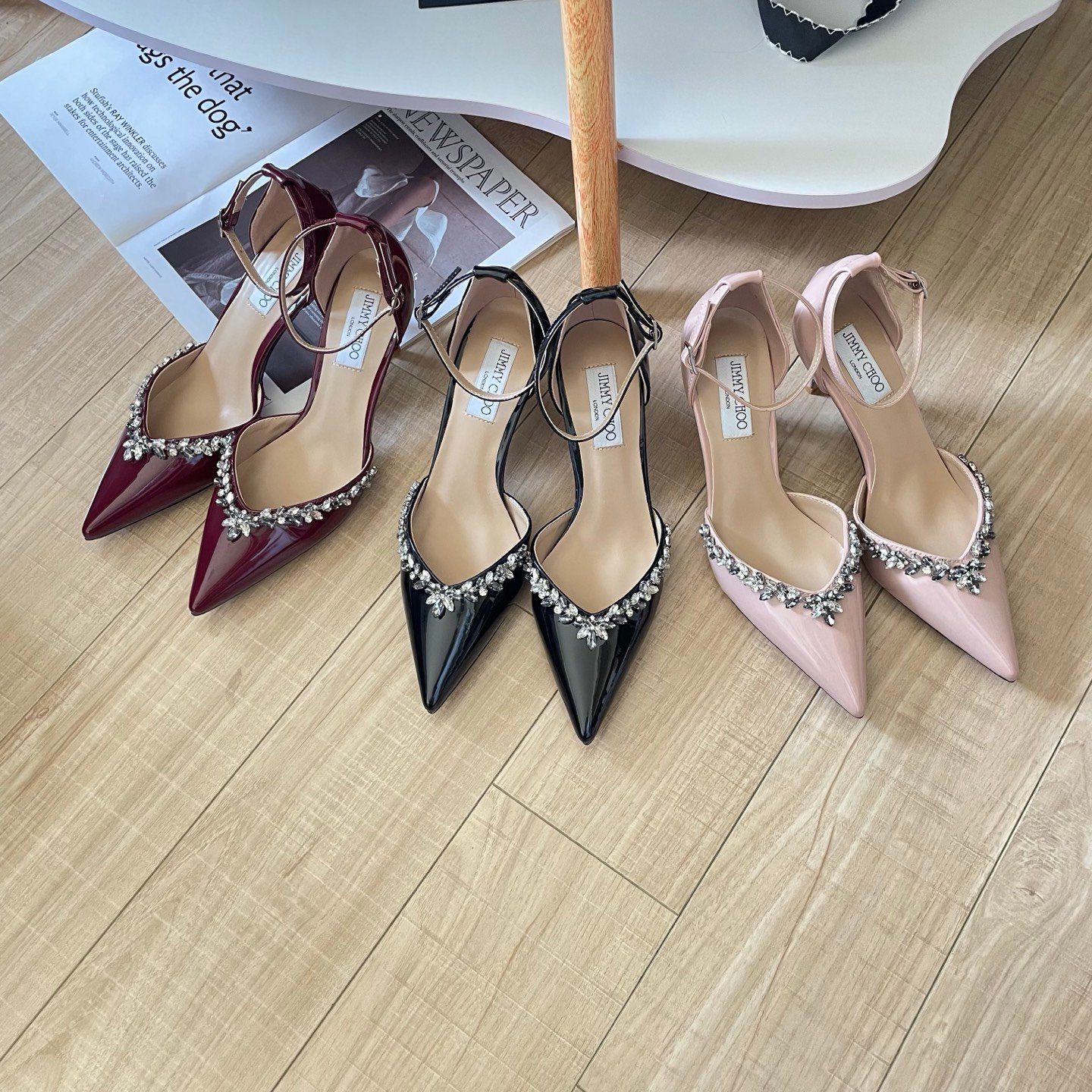 René Caovilla Escarpins René Caovilla Slingback en satin à cristaux