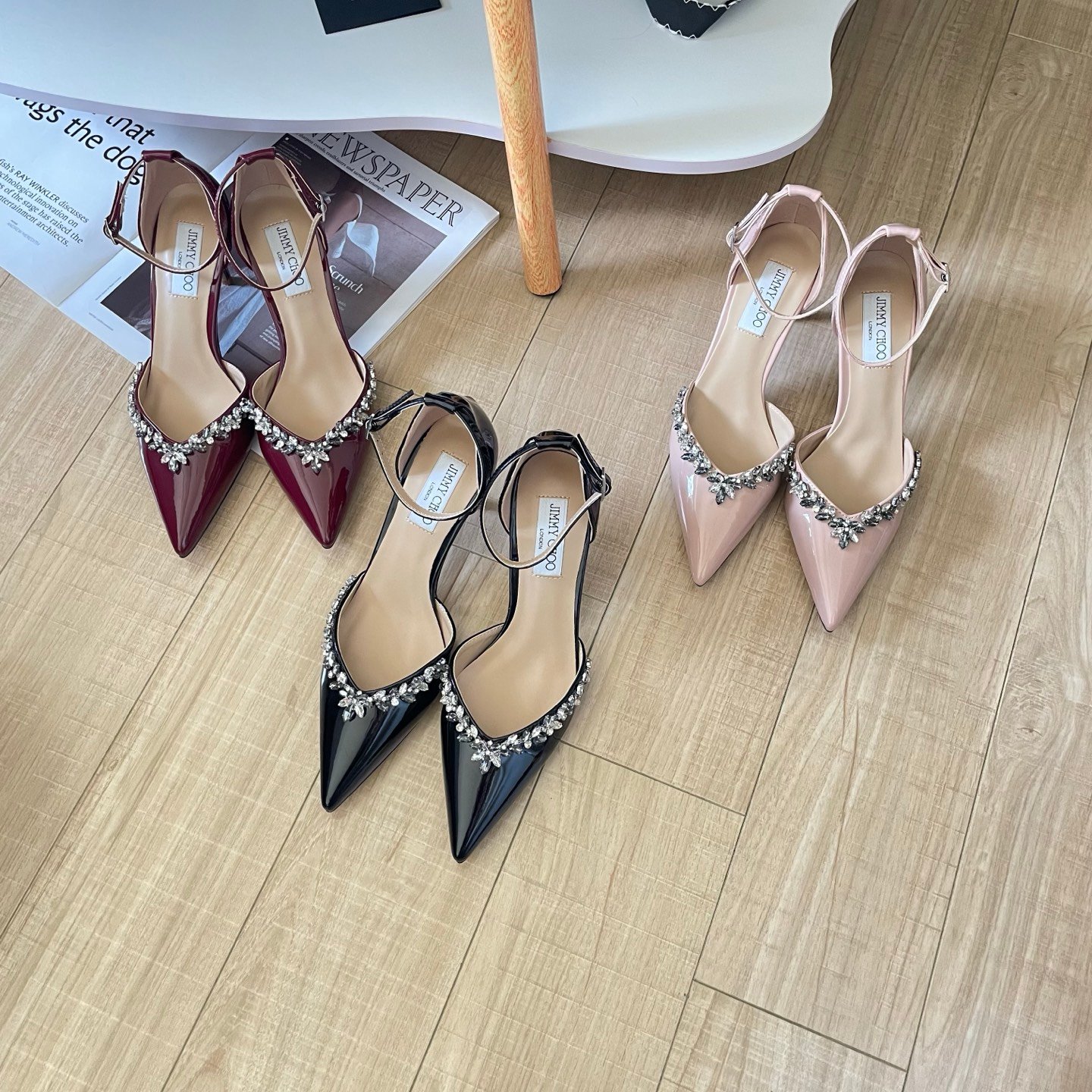 René Caovilla Escarpins René Caovilla Slingback en satin à cristaux