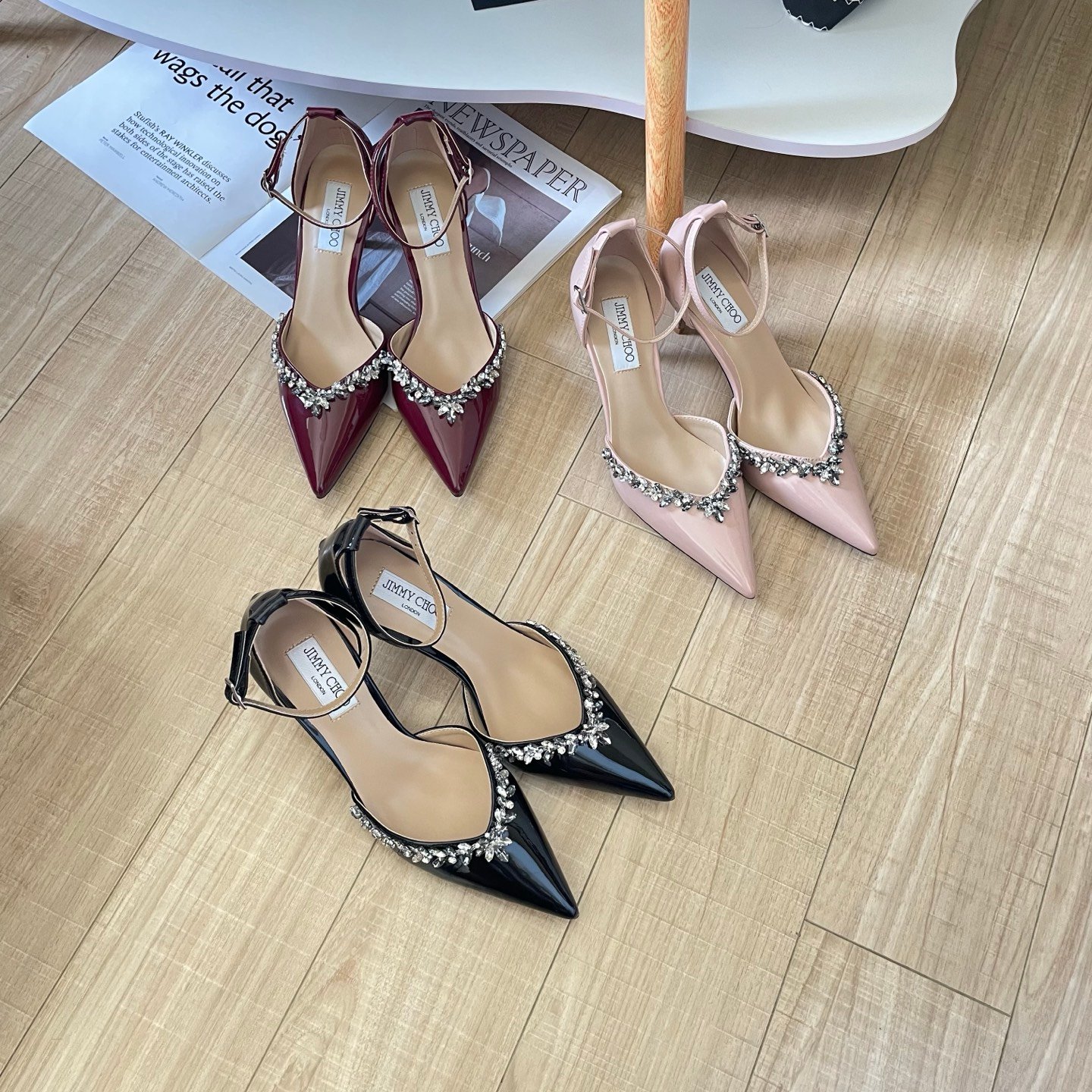 René Caovilla Escarpins René Caovilla Slingback en satin à cristaux