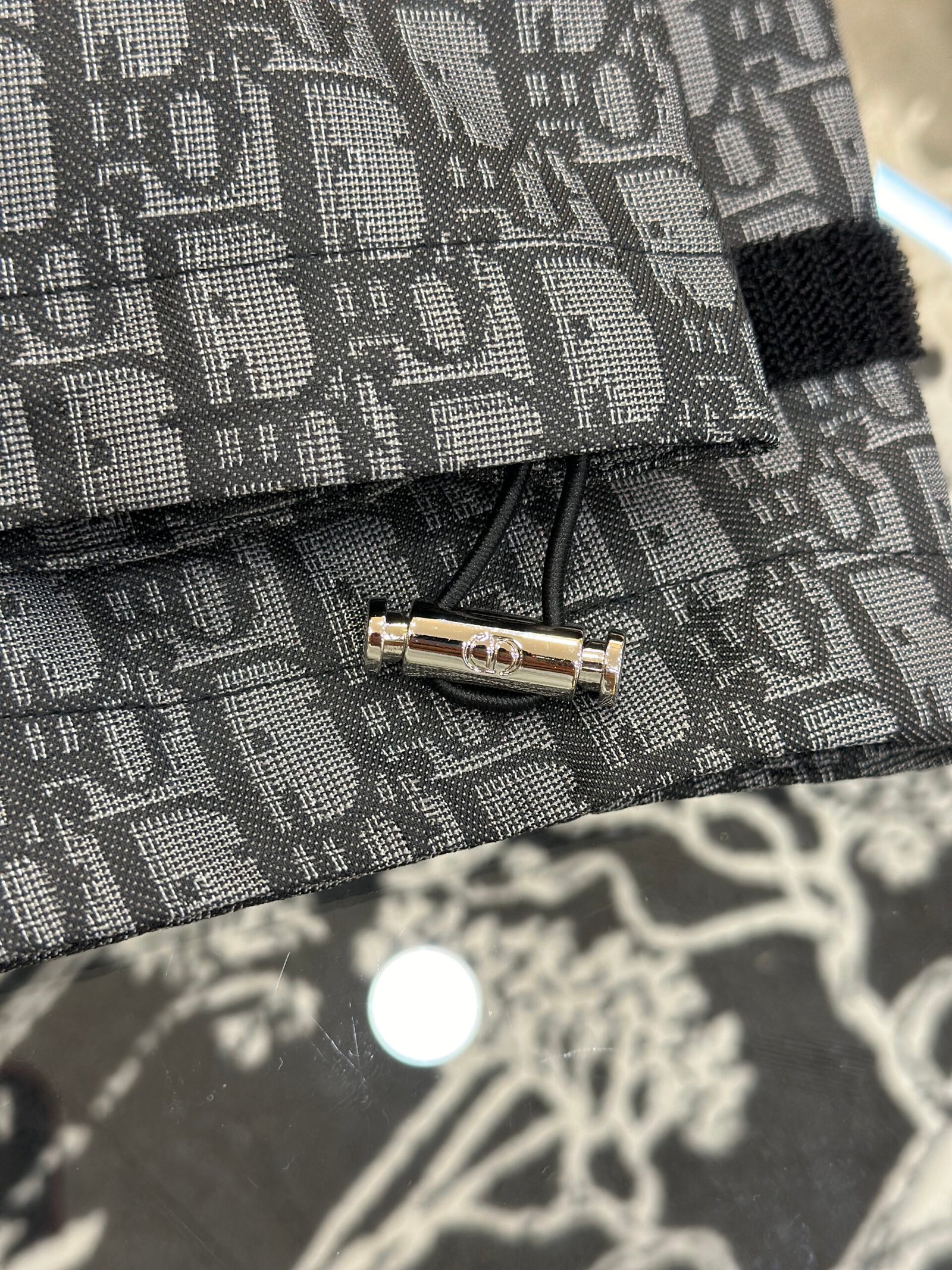 Dior Coupe-vent Oblique noir à capuche en toile technique