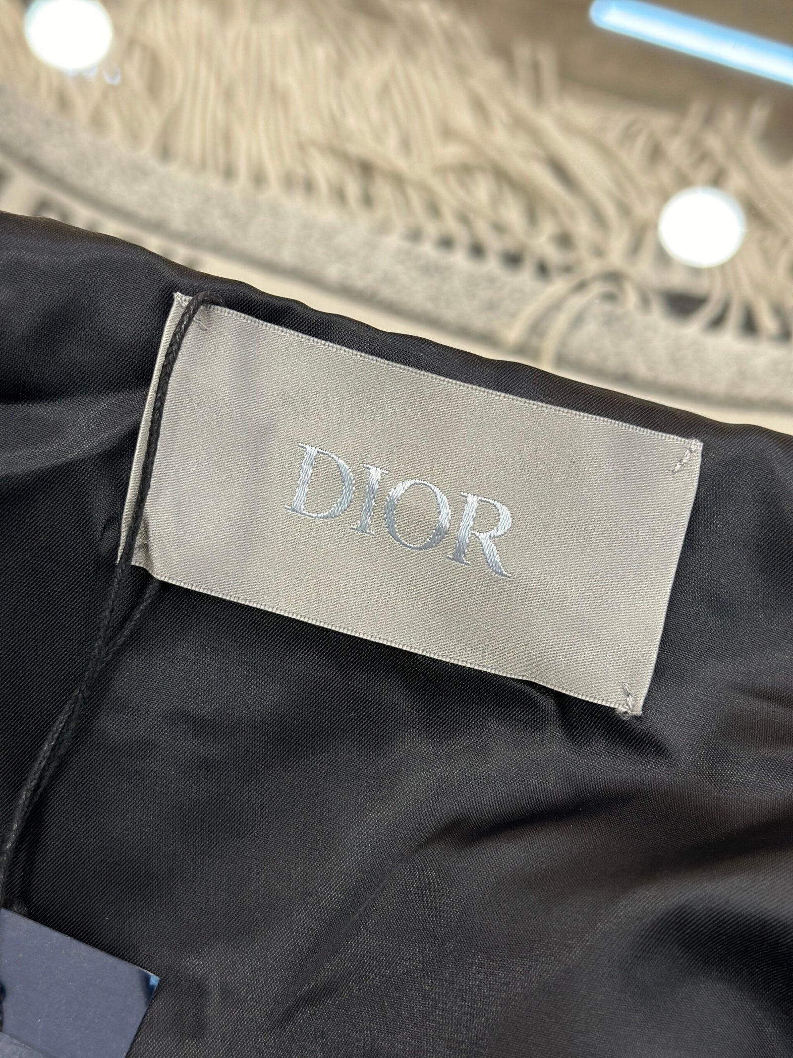 Dior Coupe-vent Oblique noir à capuche en toile technique