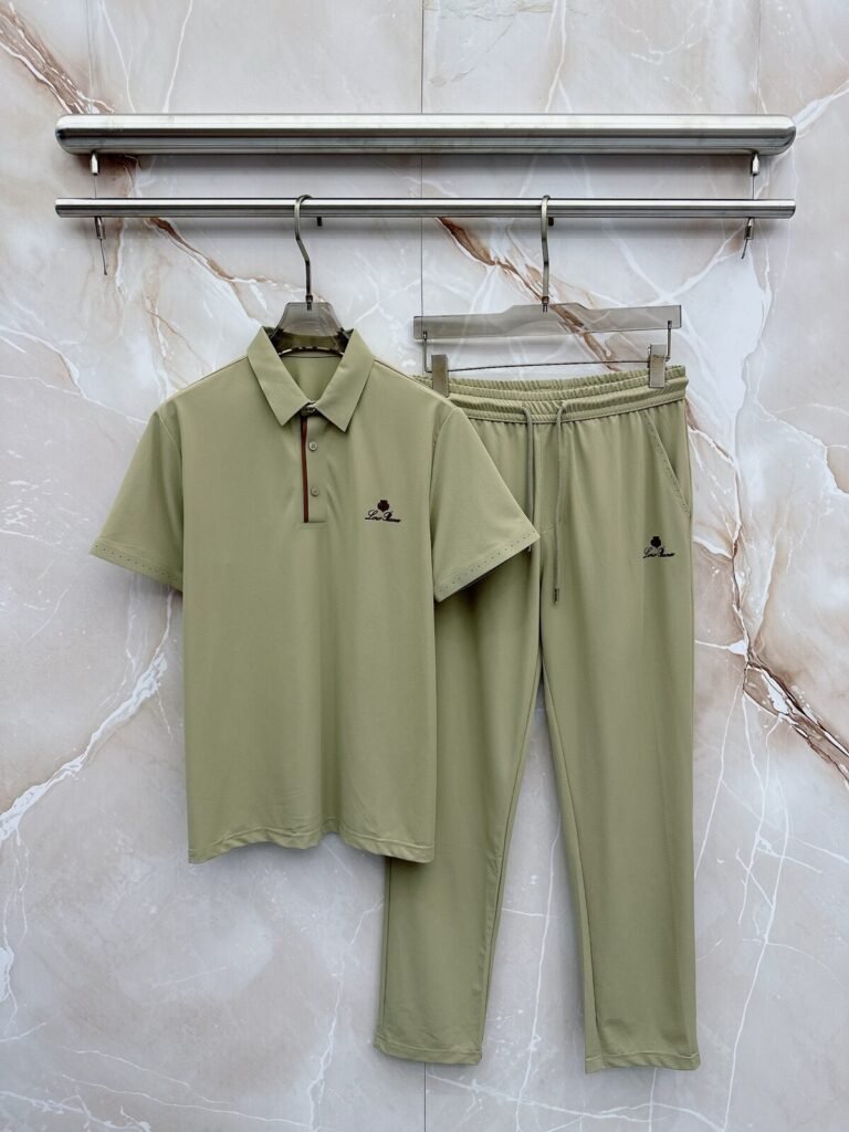 Loro Piana Ensemble polo et pantalon Vert olive