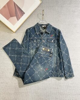 Gucci Ensemble veste et pantalon denim Bleu denim