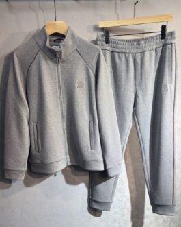 Brunello Cucinelli Ensemble jogging Gris et marine