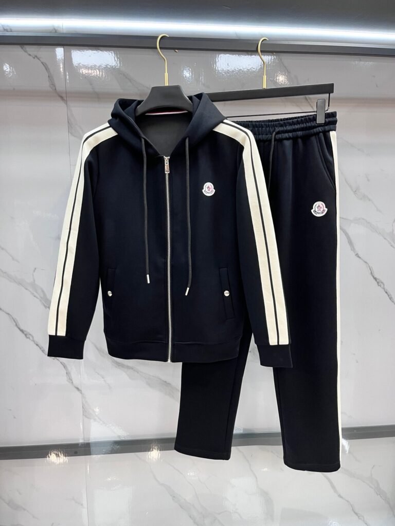 Moncler Ensemble jogging Marine et blanc