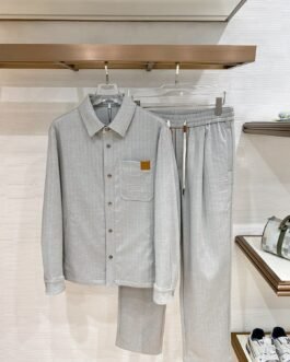 Loewe Ensemble chemise et pantalon Gris et bleu