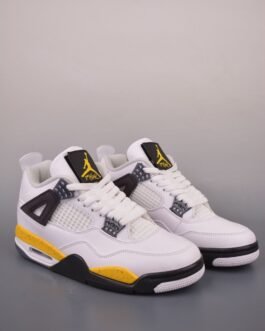 Air Jordan 4 Retro blanc noir jaune