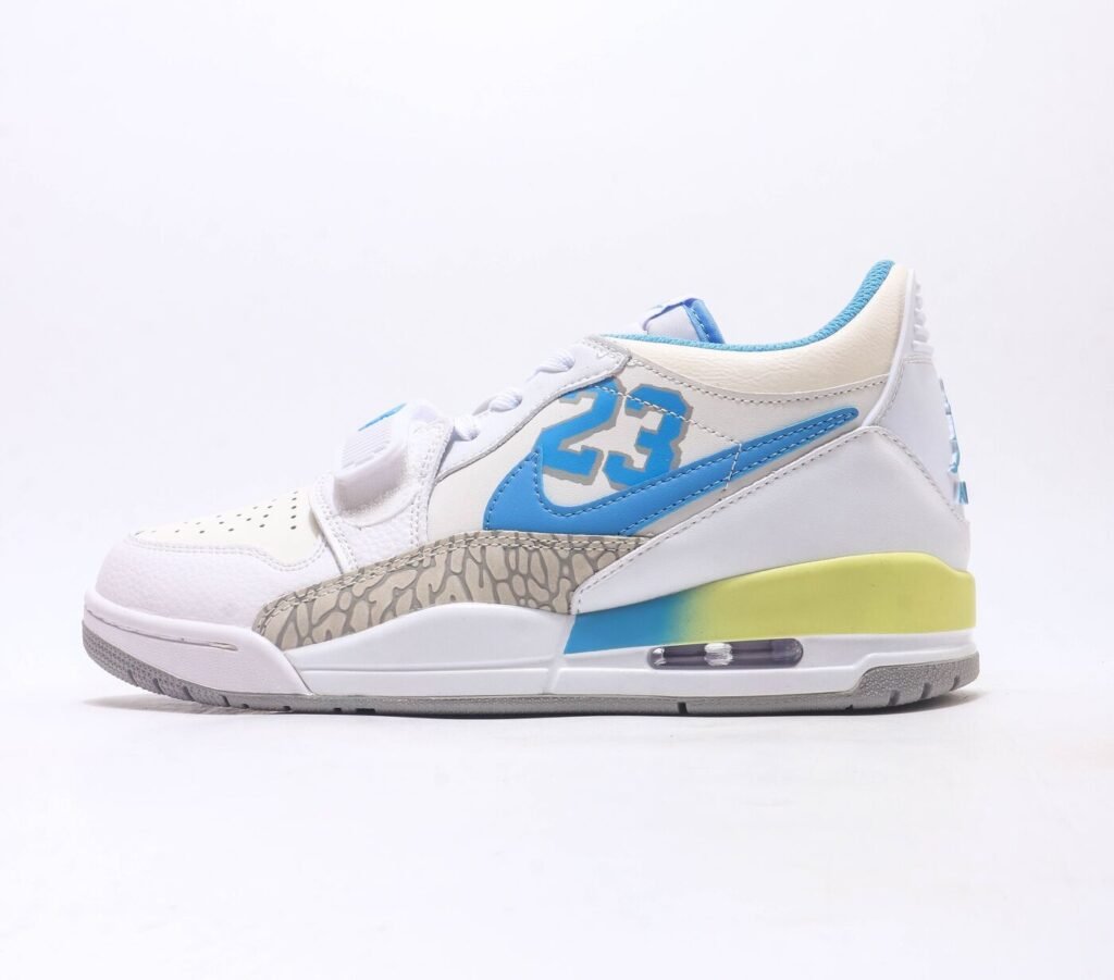 Air Jordan Legacy 312 Low blanc bleu jaune