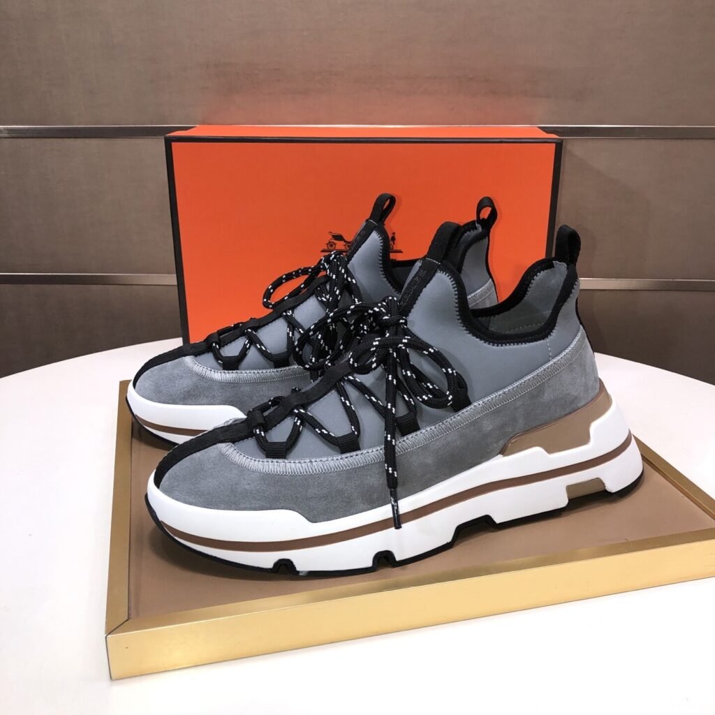 Hermès Baskets Bouncing gris anthracite