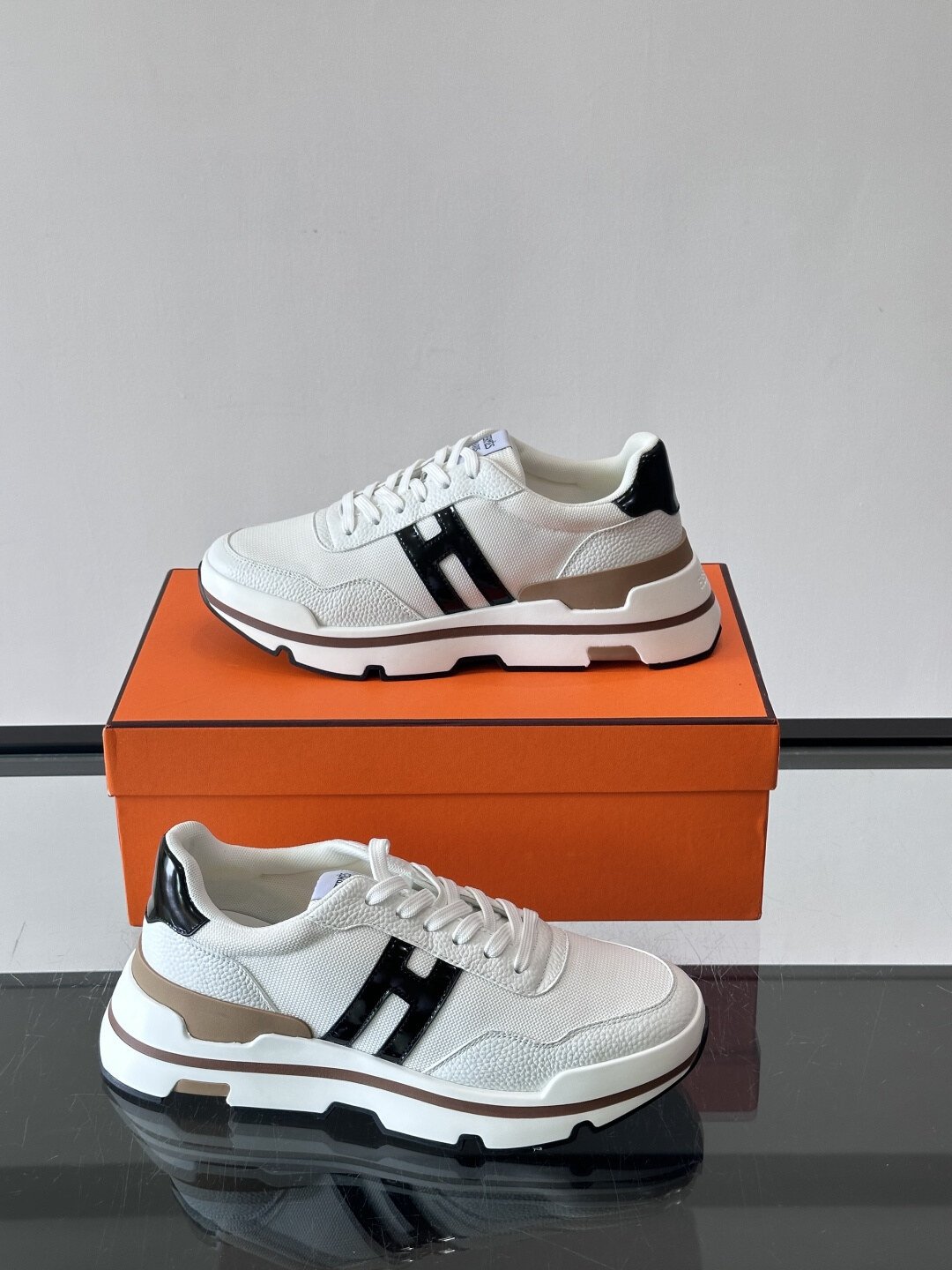 Hermès Baskets Bouncing blanc