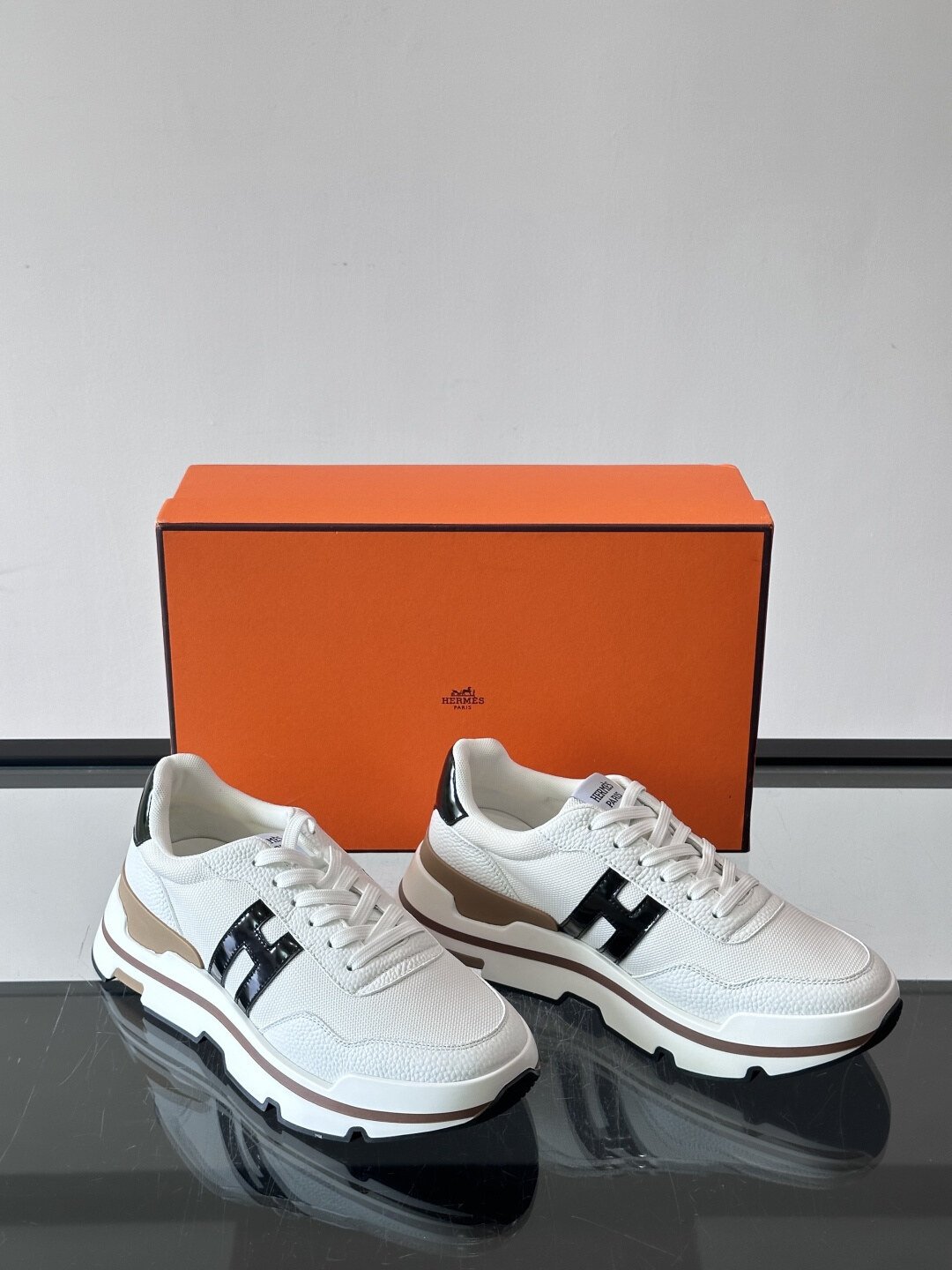 Hermès Baskets Bouncing blanc