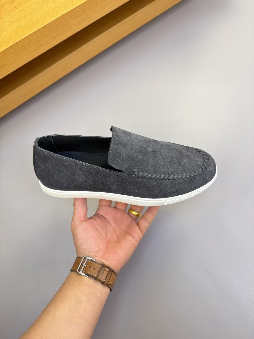 Hermès Mocassins Mocassin H gris