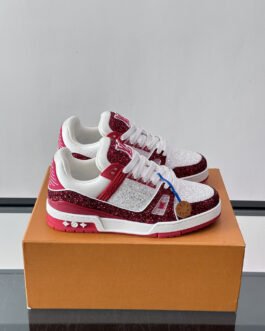 Louis Vuitton Baskets Trainer rouge pailleté