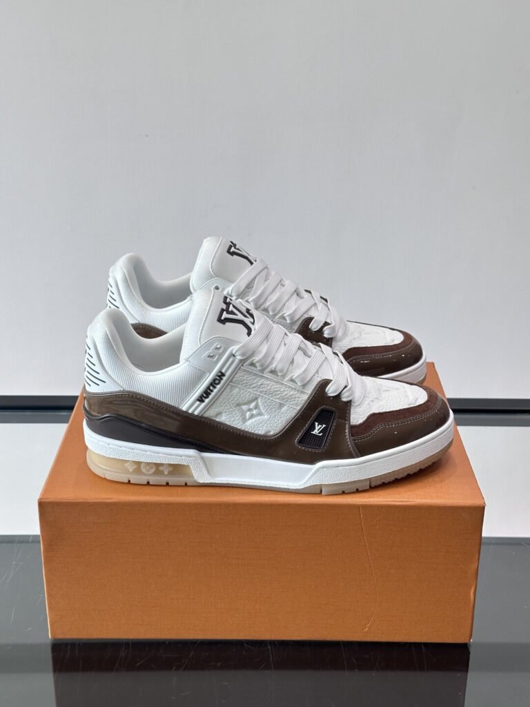 Louis Vuitton Baskets Trainer blanc et marron