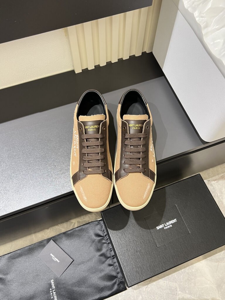 Saint Laurent Baskets SL/06 camel et marron