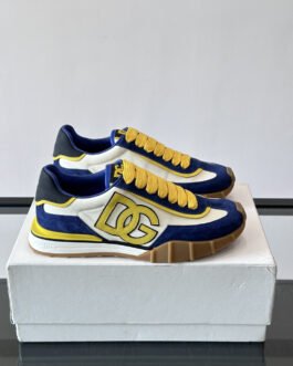Dolce & Gabbana Baskets Portofino bleu marine et jaune