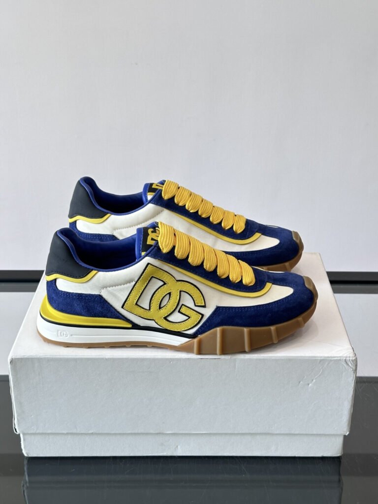 Dolce & Gabbana Baskets Portofino bleu marine et jaune
