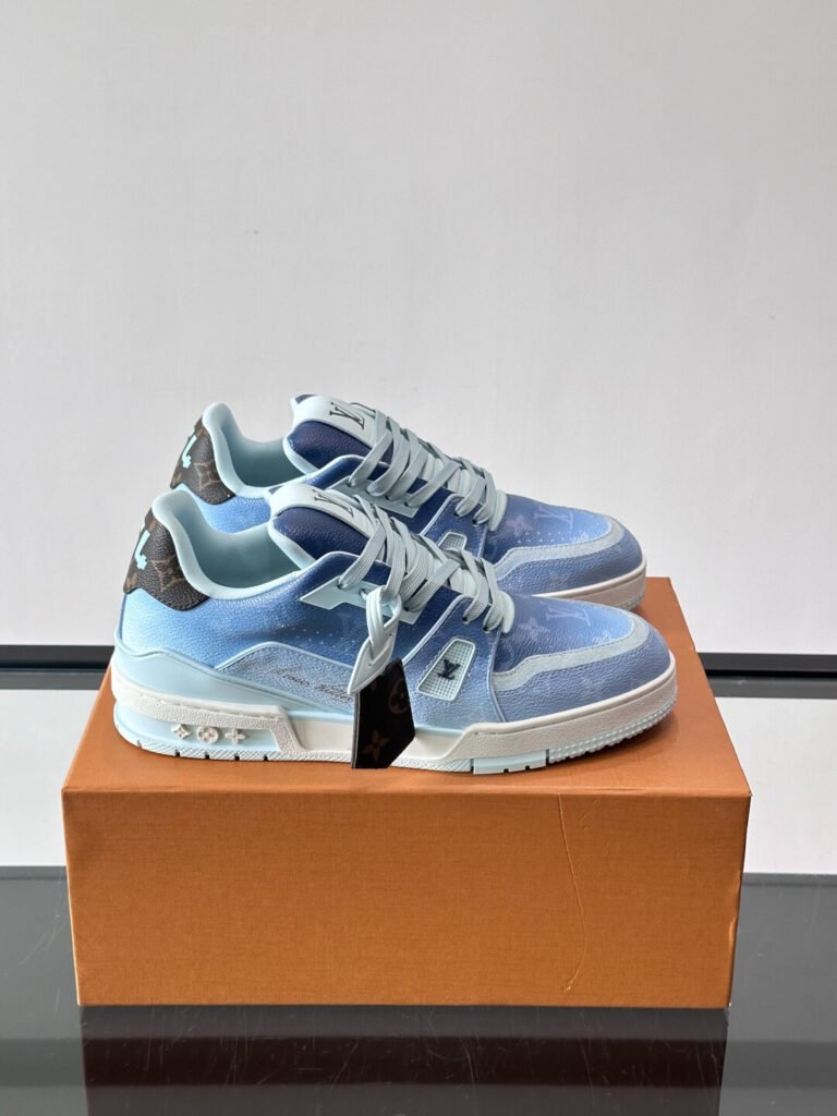 Louis Vuitton Baskets Trainer bleu et blanc