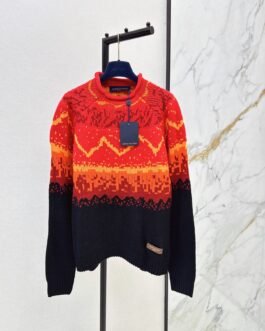 Louis Vuitton Pull jacquard LV dégradé orange