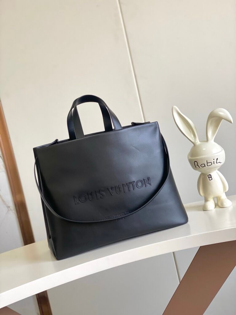 Louis Vuitton Shopper Tote sac cabas noir à signature