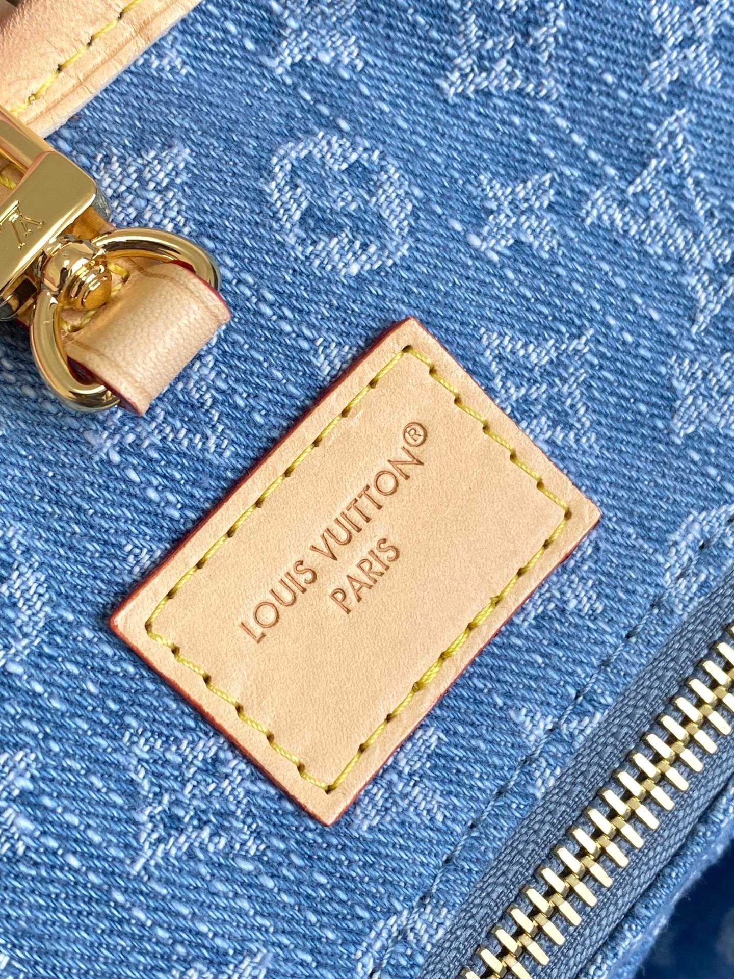 Louis Vuitton Neverfull sac cabas Monogram denim bleu