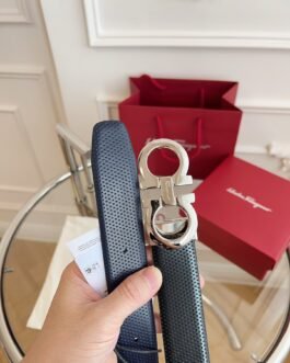 Ferragamo ceinture Gancini réversible à micro-motif