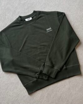 AMI Paris pull col rond logo brodé