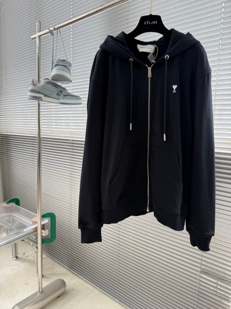 AMI Paris sweat à capuche zippé Ami de Cœur