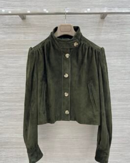 Chloé veste courte en velours vert