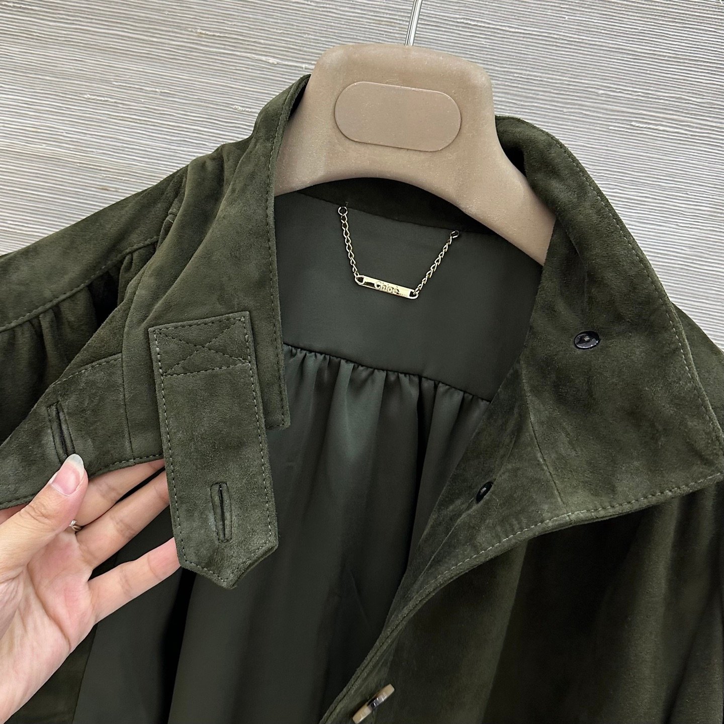 Chloé veste courte en velours vert