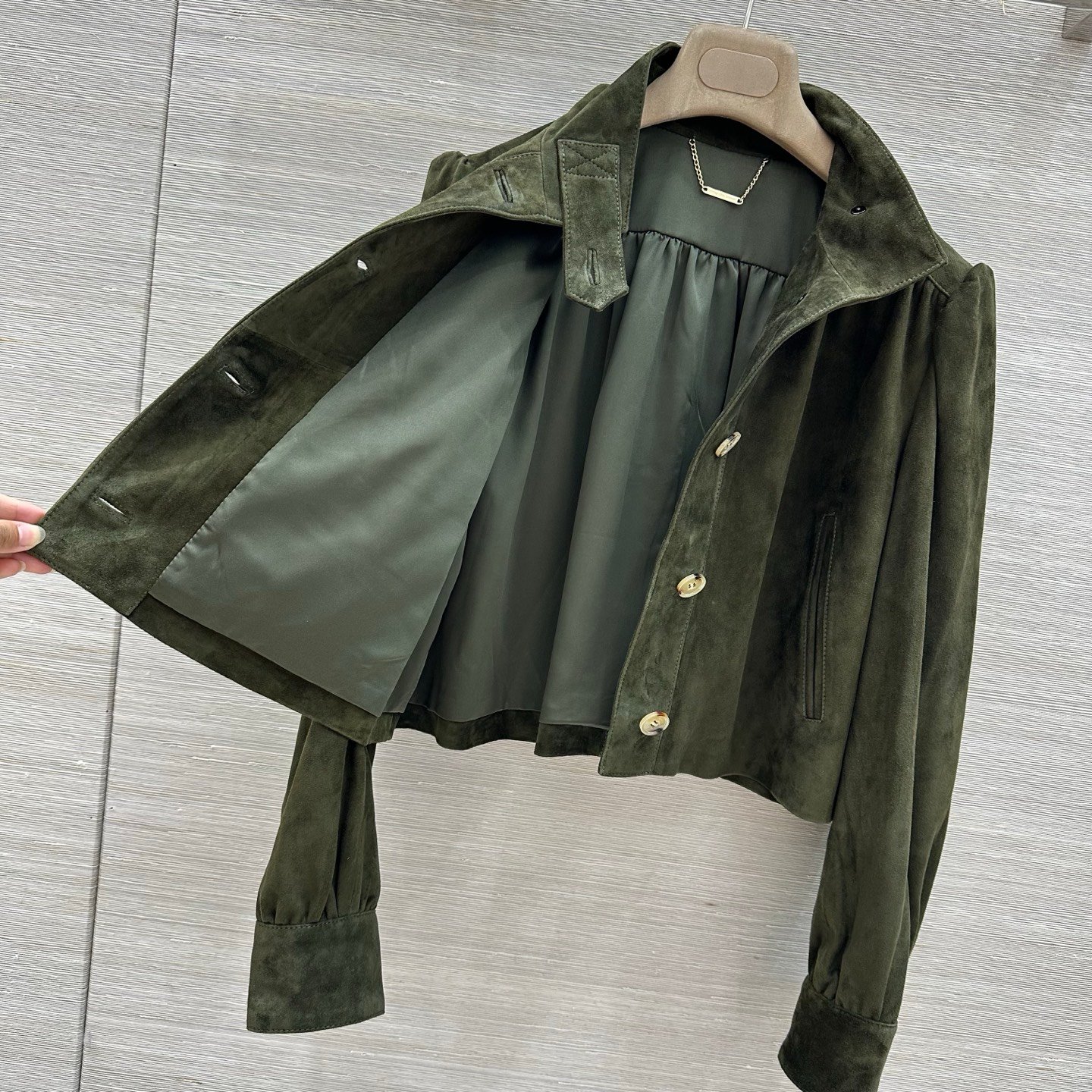 Chloé veste courte en velours vert