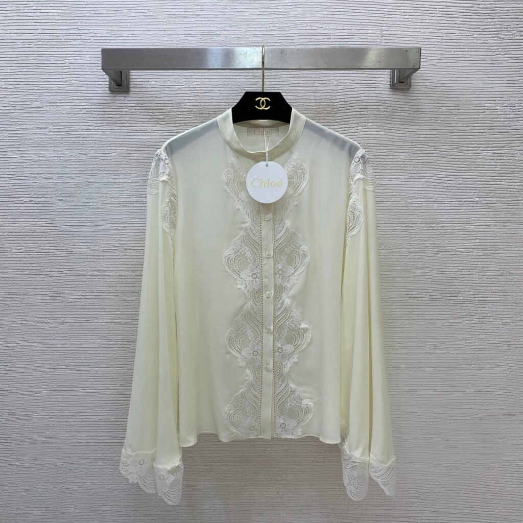 Chloé blouse blanche brodée