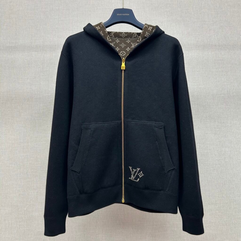Louis Vuitton Monogram lined zip hoodie