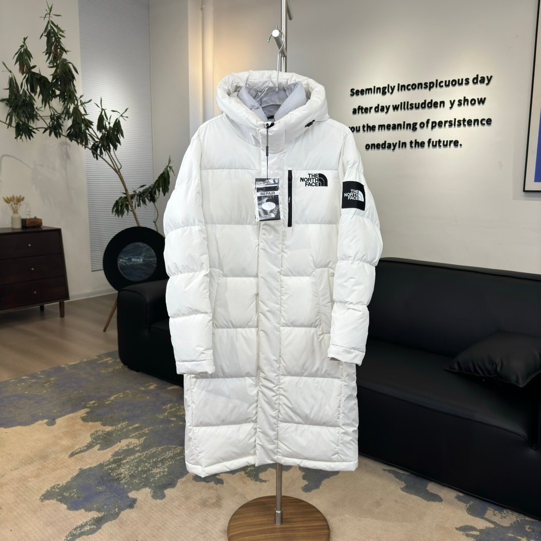 The North Face Parka longue blanche à capuche